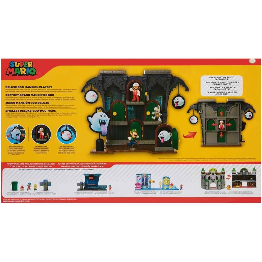 Playset Deluxe Super Mario: Mansão Do Boo (Boo Mansion) Com Fire Mario (Sunny/Jakks)