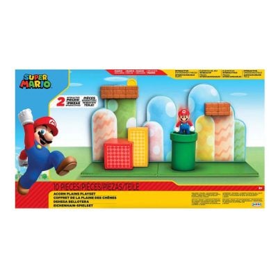 Playset Super Mario: Planície Das Bolotas (Acorn Plains) Com Mario E Cano (Sunny/Jakks)