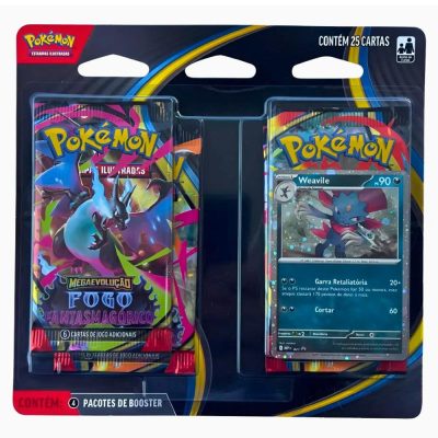 Trading Card Game Pokemon - Pokémon Fogo Fantasmagórico Blister Quadruplo Weavile (25 Cartas) (Novo)
