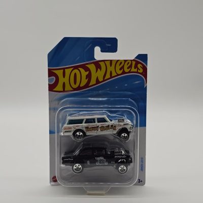 Hot Wheels Kit Com 2 Carrinhos - '66 Chevy Nova Wagon & '55 Chevy Bel Air Gasser