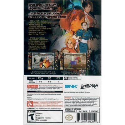 Svc Chaos Snk Vs Capcom - Nintendo Switch (Novo)