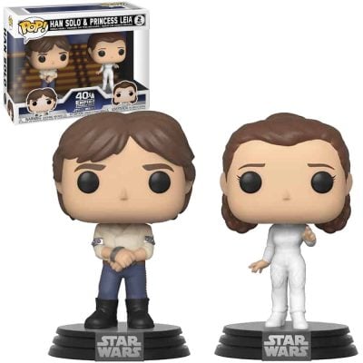 Funko Pop! Star Wars - Han Solo & Princess Leia (2-Pack) | Empire Strikes Back 40Th Anniversary