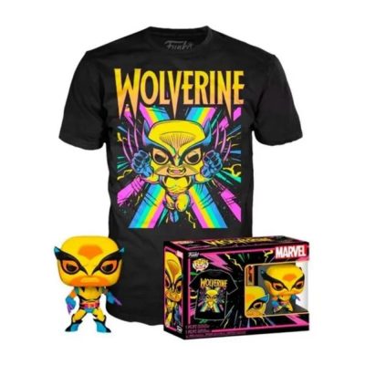 Funko Pop! & Tee Marvel - Wolverine (Black Light) #802 (Box Set + Camiseta M)