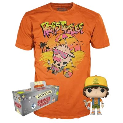 Funko Pop! & Tee Stranger Things - Dustin Henderson #828 (Box Set "Dustin's Tools" + Camiseta G)
