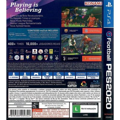 Pes 2020 Football - Ps4 (Usado)