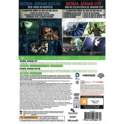Batman Arkham Asylum + Arkham City - Xbox 360 (Usado) (Capa)