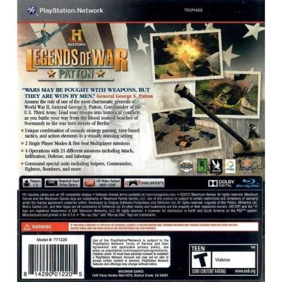 History Legends Of War Patton - Ps3 (Seminovo)