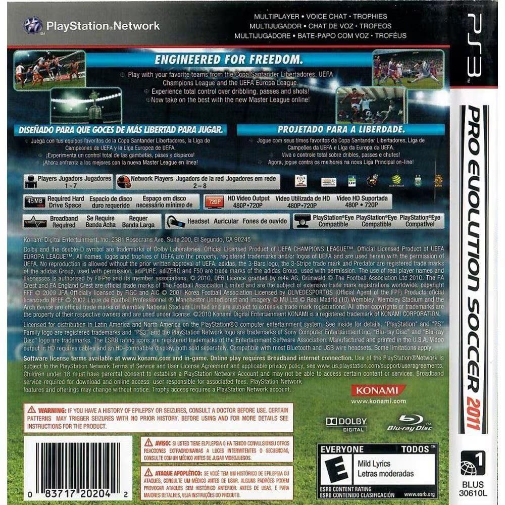 Pes 2011 - Ps3 (Usado)