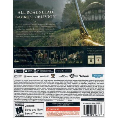 The Elder Scrolls Iv Oblivion Remastered - Ps5 (Novo)