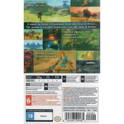 The Legend Of Zelda Breath Of The Wild - Nintendo Switch (Novo)