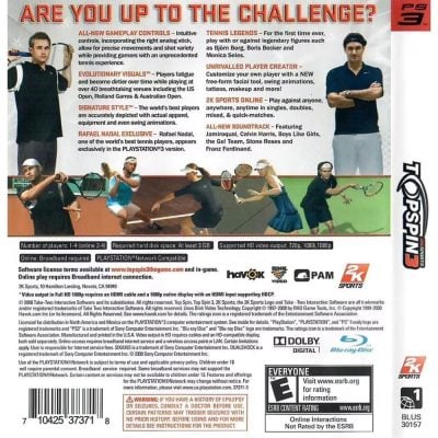 Top Spin 3 - Ps3 (Usado) (Sem Manual)