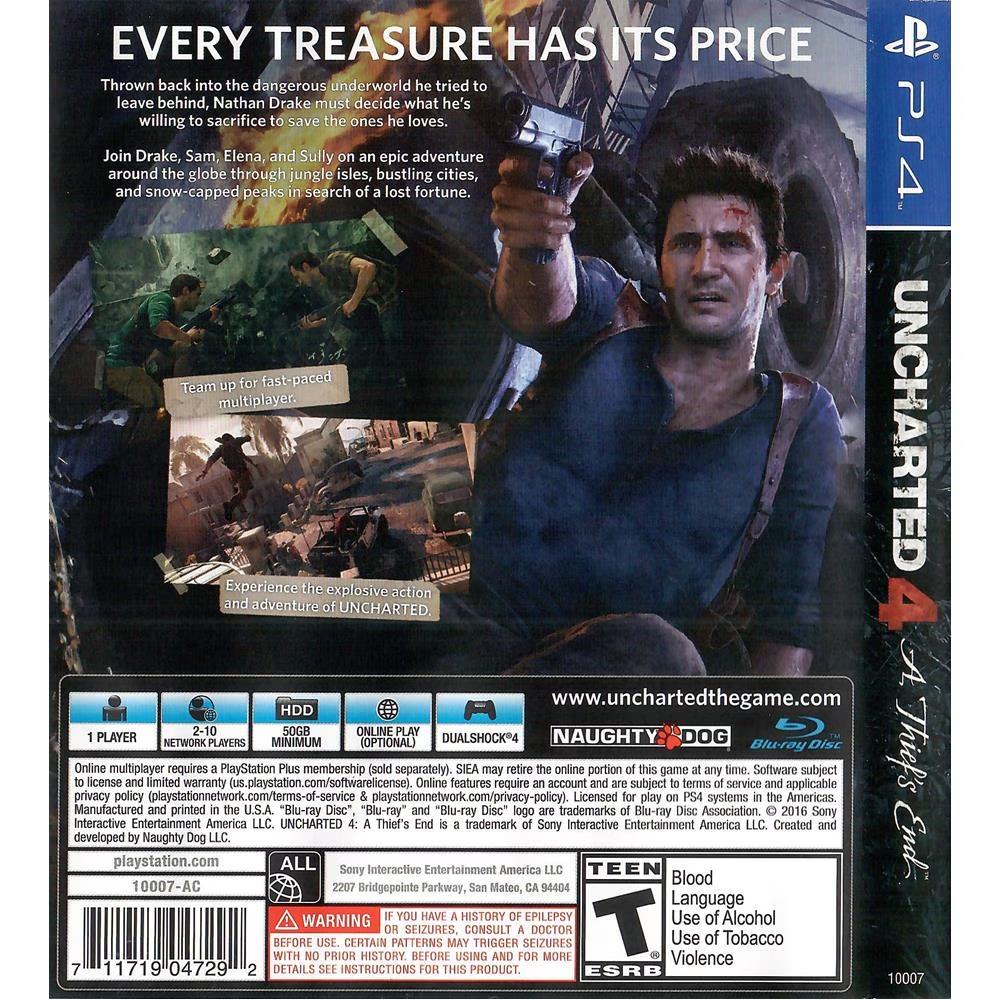 Uncharted 4 A Thiefs End - Ps4 (Seminovo)