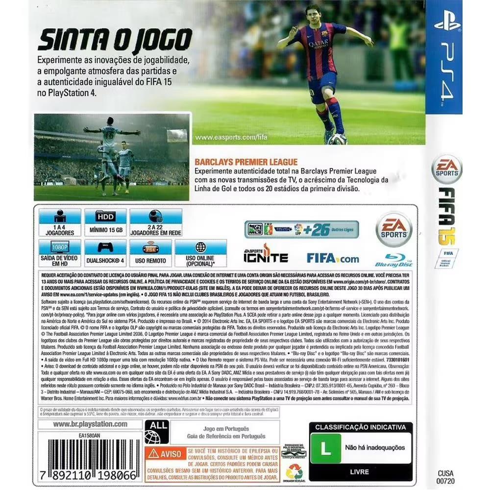 Fifa 15 - Ps4 (Sem Manual) (Usado)