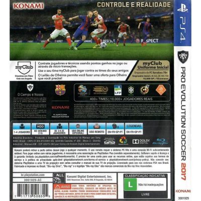 Pro Evolution Soccer Pes 2017 - Ps4 (Usado)