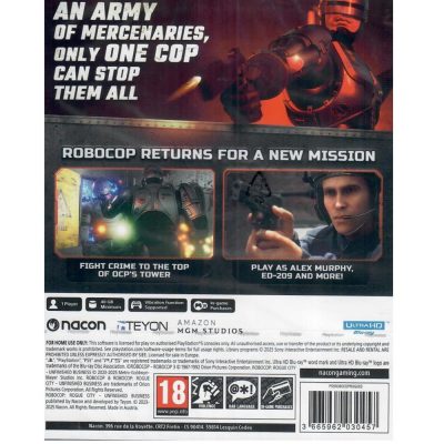 Robocop Rogue City Unfinished Business - Ps5 (Novo) (Europeu)