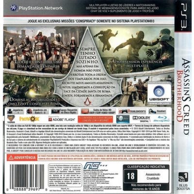 Assassins Creed Brotherhood - Ps3 (Usado) (Trava Do Disco)