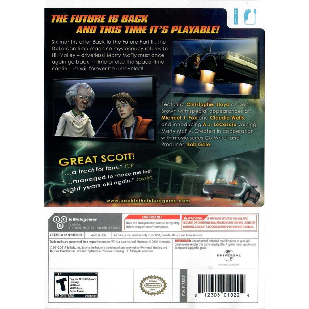 Back To The Future The Game - Nintendo Wii (Seminovo)