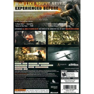 Call Of Duty World At War - Xbox 360 (Usado) (Platinum Hits)