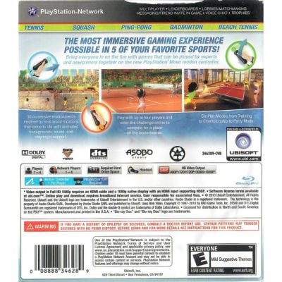Racquet Sports (Requer Ps Move) - Ps3 (Usado) (Sem Manual)