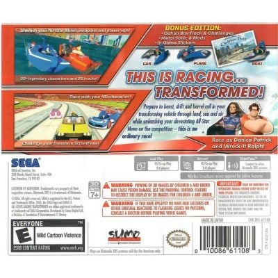 Sonic & All Stars Racing Transformed - Nintendo 3Ds (Usado)