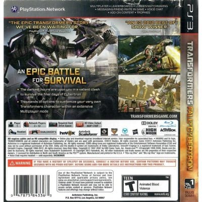 Transformers Fall Of Cybertron - Ps3 (Seminovo)