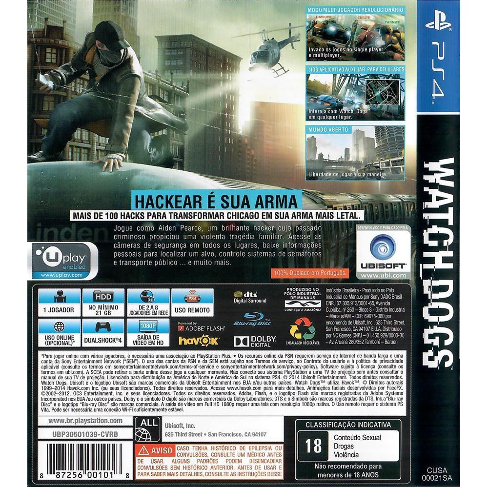 Watch Dogs - Ps4 (Usado)