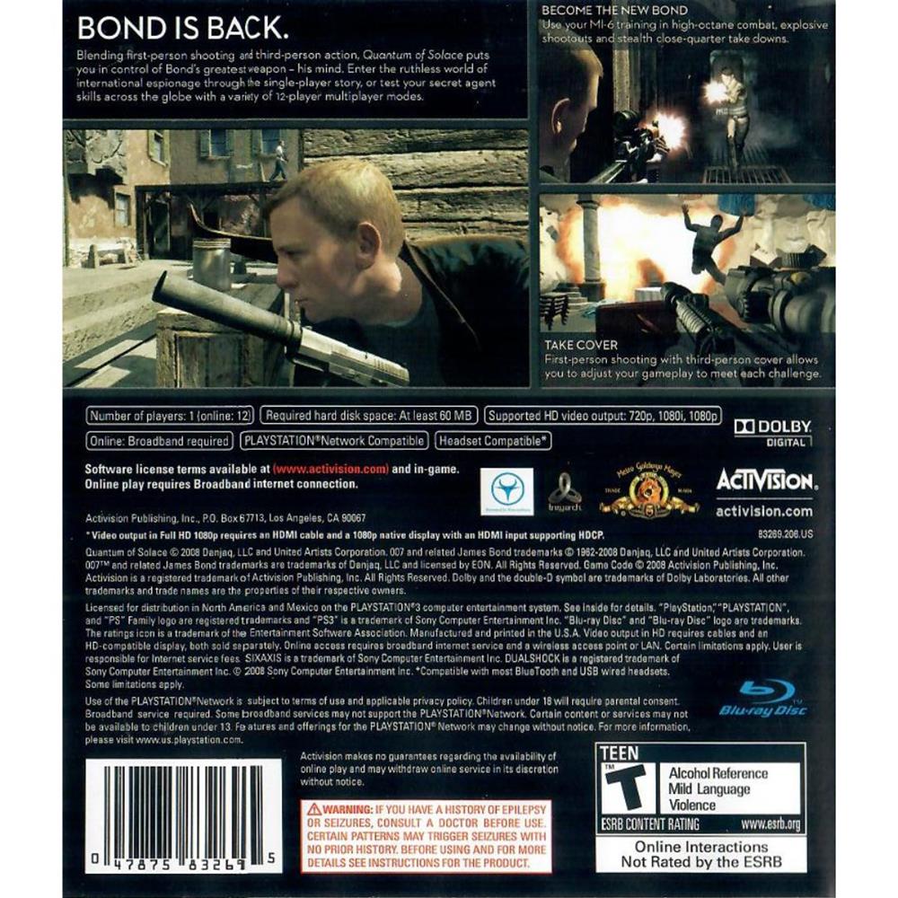007 Quantum Of Solace - Ps3 (Usado)