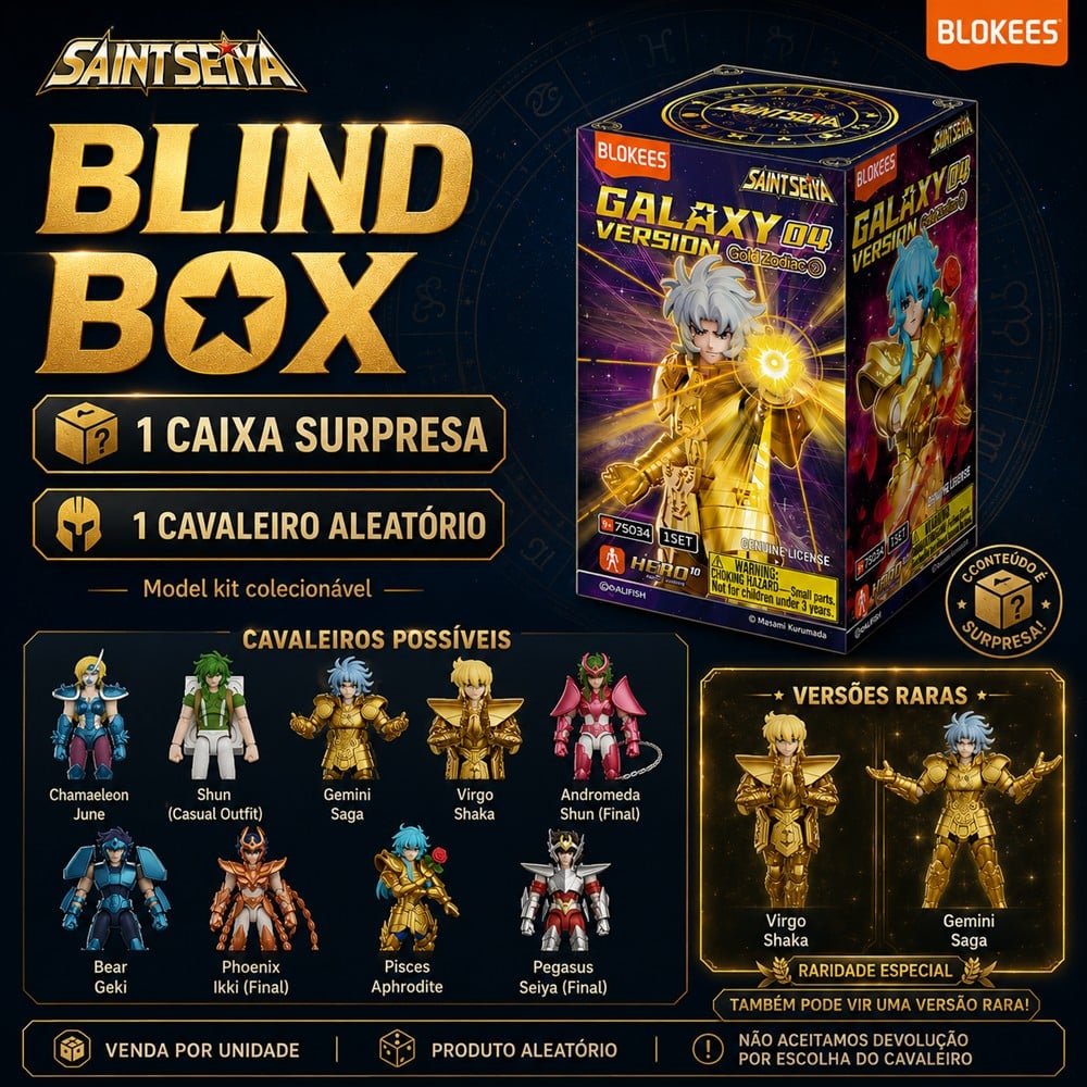 01 Boneco Avulso Blokees Saint Seiya Galaxy Version 04 Gold Zodiac