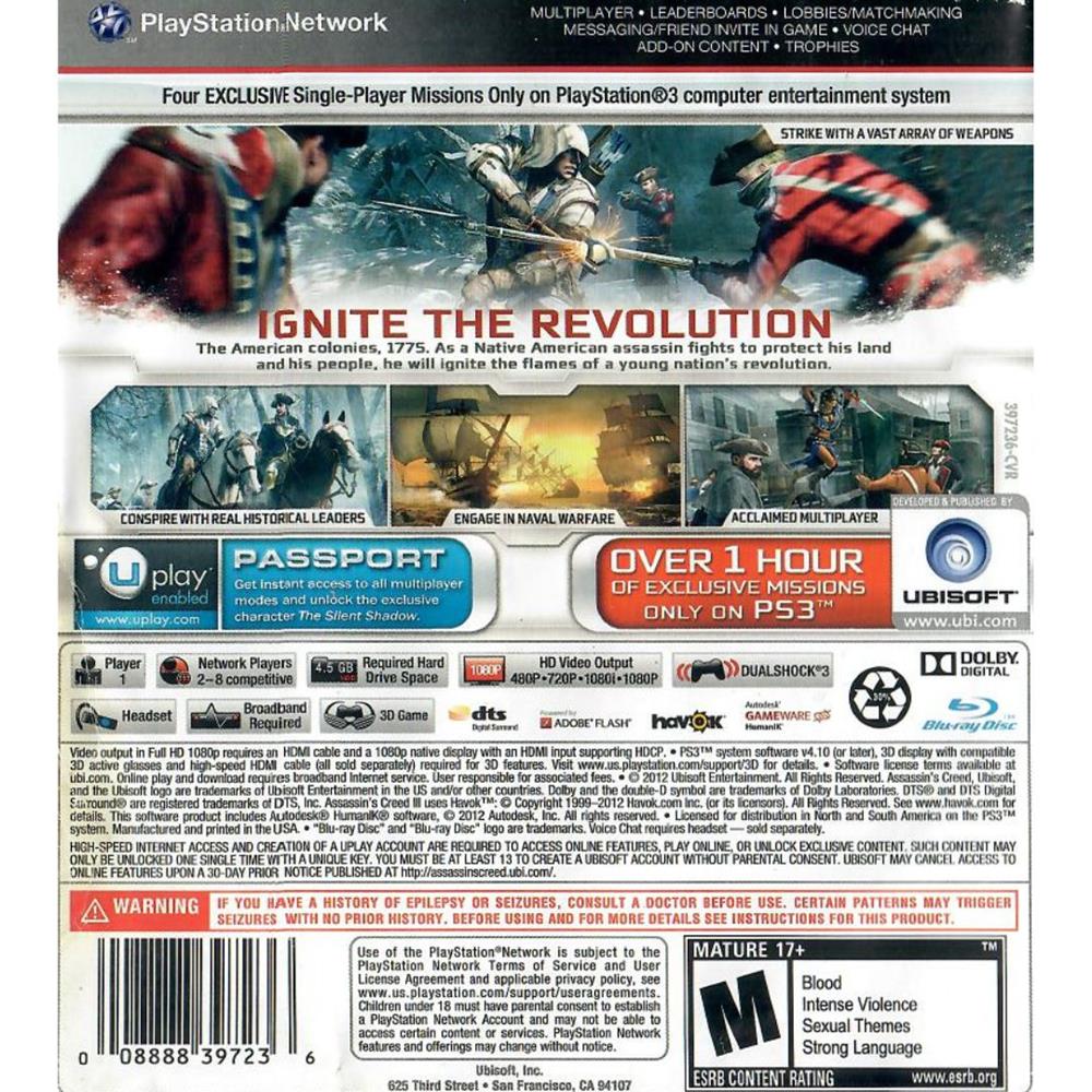 Assassins Creed 3 - Ps3 (Usado)