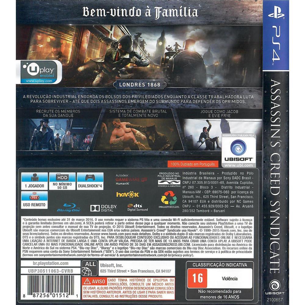 Assassins Creed Syndicate - Ps4 (Usado)
