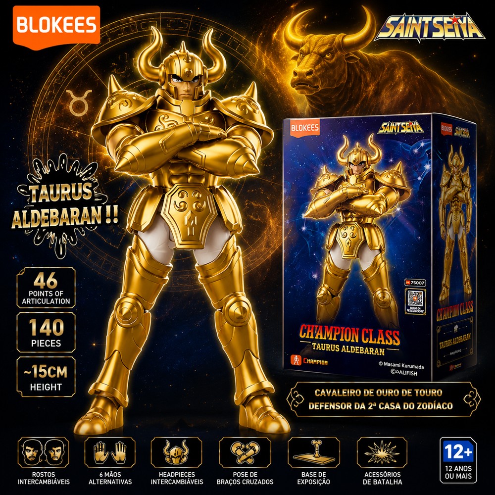 Blokees Aldebaran De Touro Champion Class 06 - Boneco Cavaleiros Do Zodíaco Saint Seiya