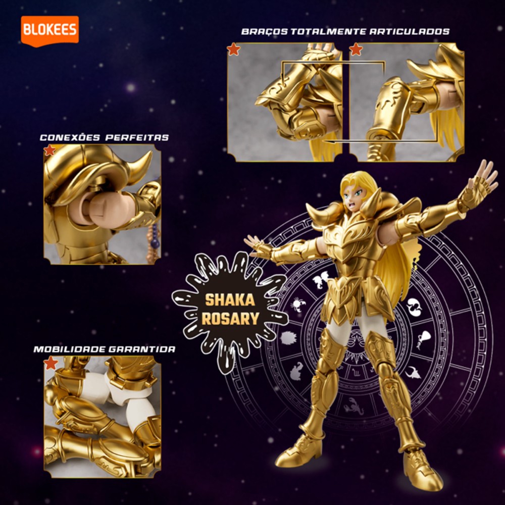 Blokees Mu De Áries Champion Class 01 - Boneco Cavaleiros Do Zodíaco Saint Seiya