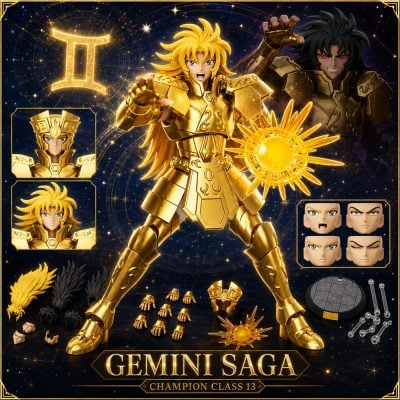 Blokees Saga De Gêmeos Champion Class 13 - Boneco Cavaleiros Do Zodíaco Saint Seiya