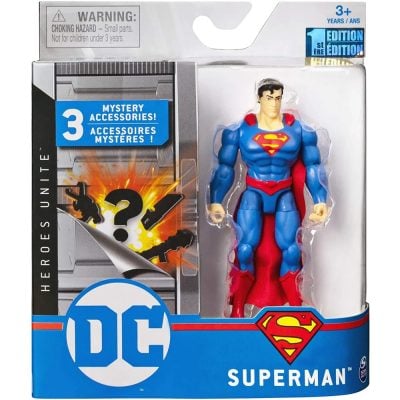 Boneco Dc Superman 10 Cm Heroes Unite Com 3 Acessórios Misteriosos – Sunny / Spin Master