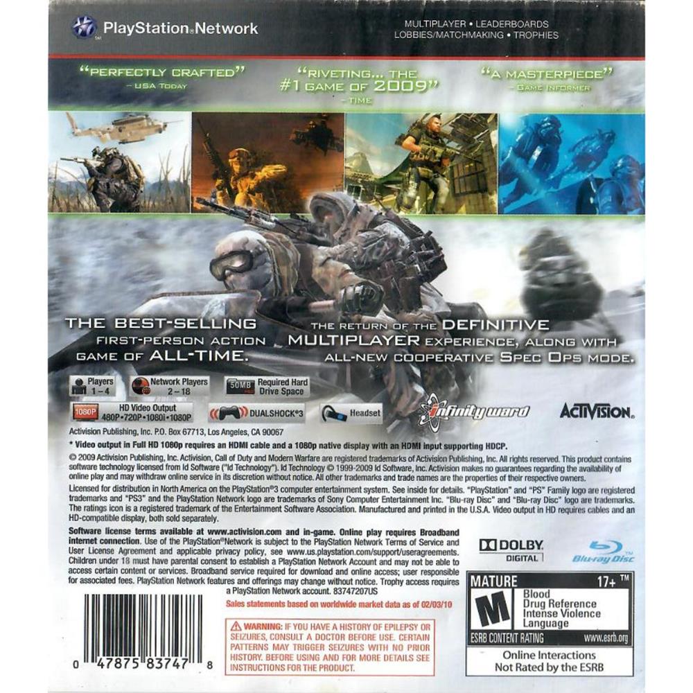 Call Of Duty Modern Warfare 2 - Ps3 (Usado)