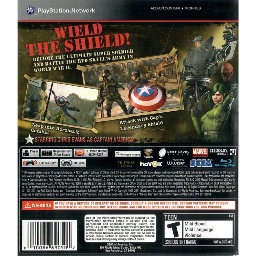 Captain America Super Soldier - Ps3 (Seminovo)