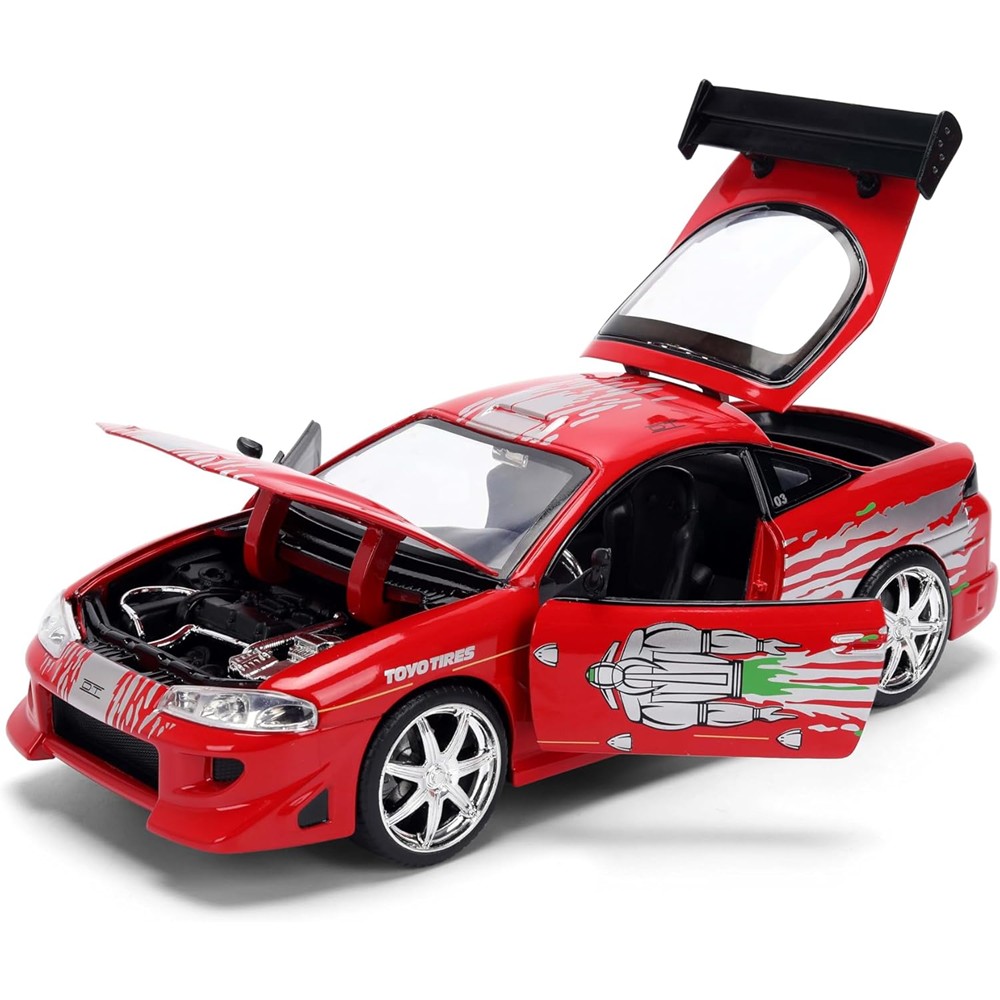 Carrinho Miniatura Jada 1:24 Brian’S Mitsubishi Eclipse Vermelho Remix - Velozes E Furiosos