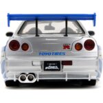 Carrinho Miniatura Jada 1:24 Brian’S Nissan Skyline Gt-R R34 Bnr34 Prata - Velozes E Furiosos Carrinho Miniatura Jada 1:24 Brian’S Nissan Skyline Gt-R R34 Bnr34 Prata - Velozes E Furiosos