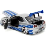 Carrinho Miniatura Jada 1:24 Brian’S Nissan Skyline Gt-R R34 Bnr34 Prata - Velozes E Furiosos Carrinho Miniatura Jada 1:24 Brian’S Nissan Skyline Gt-R R34 Bnr34 Prata - Velozes E Furiosos