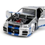 Carrinho Miniatura Jada 1:24 Brian’S Nissan Skyline Gt-R R34 Bnr34 Prata - Velozes E Furiosos Carrinho Miniatura Jada 1:24 Brian’S Nissan Skyline Gt-R R34 Bnr34 Prata - Velozes E Furiosos