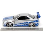 Carrinho Miniatura Jada 1:24 Brian’S Nissan Skyline Gt-R R34 Bnr34 Prata - Velozes E Furiosos Carrinho Miniatura Jada 1:24 Brian’S Nissan Skyline Gt-R R34 Bnr34 Prata - Velozes E Furiosos