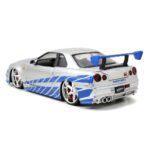 Carrinho Miniatura Jada 1:24 Brian’S Nissan Skyline Gt-R R34 Bnr34 Prata - Velozes E Furiosos Carrinho Miniatura Jada 1:24 Brian’S Nissan Skyline Gt-R R34 Bnr34 Prata - Velozes E Furiosos