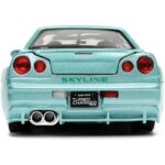 Carrinho Miniatura Jada 1:24 Brian’S Nissan Skyline Gt-R R34 Bnr34 Verde-Água - Velozes E Furiosos Carrinho Miniatura Jada 1:24 Brian’S Nissan Skyline Gt-R R34 Bnr34 Verde-Água - Velozes E Furiosos