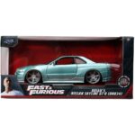 Carrinho Miniatura Jada 1:24 Brian’S Nissan Skyline Gt-R R34 Bnr34 Verde-Água - Velozes E Furiosos Carrinho Miniatura Jada 1:24 Brian’S Nissan Skyline Gt-R R34 Bnr34 Verde-Água - Velozes E Furiosos