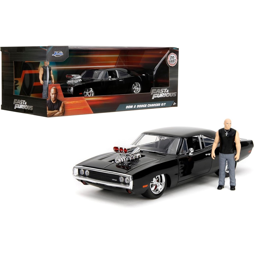 Carrinho Miniatura Jada 1:24 Dodge Charger R/T Com Boneco Dom – Velozes E Furiosos Carrinho Miniatura Jada 1:24 Dodge Charger R/T Com Boneco Dom - Velozes E Furiosos