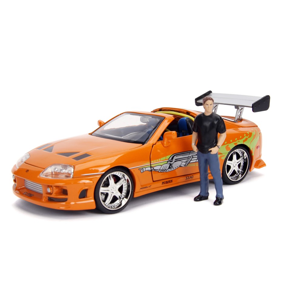Carrinho Miniatura Jada 1:24 Toyota Supra 1995 Mk4 Com Boneco Brian - Velozes E Furiosos
