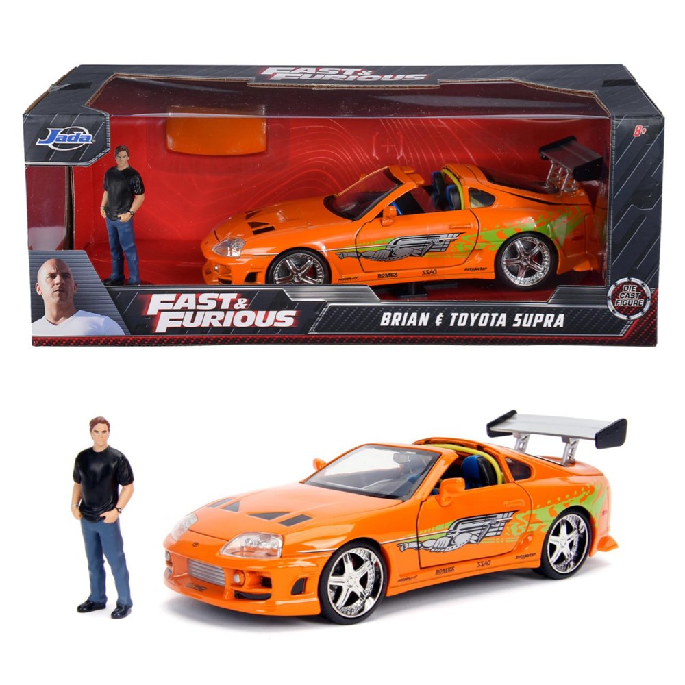 Carrinho Miniatura Jada 1:24 Toyota Supra 1995 Mk4 Com Boneco Brian – Velozes E Furiosos Carrinho Miniatura Jada 1:24 Toyota Supra 1995 Mk4 Com Boneco Brian - Velozes E Furiosos