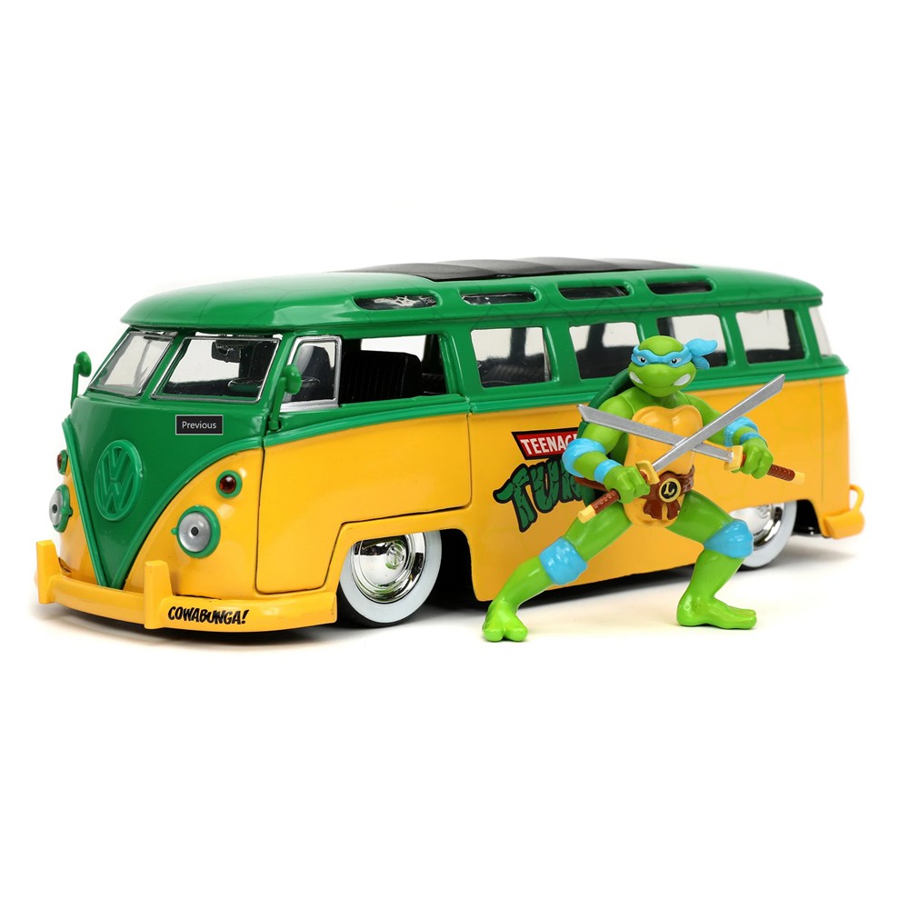Carrinho Miniatura Jada 1:24 Vw Kombi 1962 Com Boneco Leonardo - Tartarugas Ninja Carrinho Miniatura Jada 1:24 Vw Kombi 1962 Com Boneco Leonardo - Tartarugas Ninja
