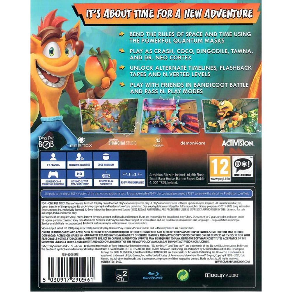 Crash Bandicoot 4: Its About Time - Ps4 (Seminovo) (Europeu)