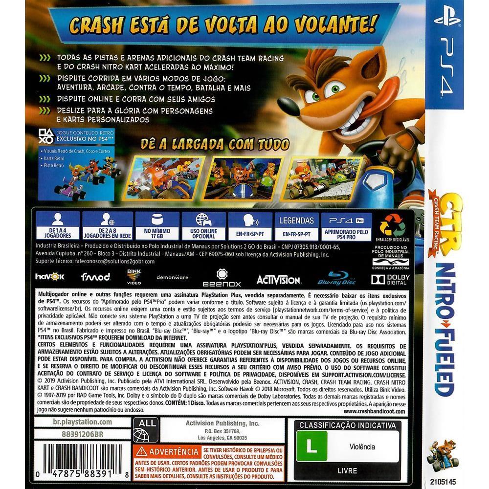 Crash Team Racing Nitro Fueled - Ps4 (Usado)